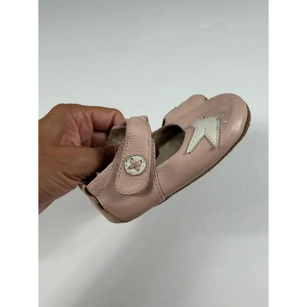 Livie & Luca Pio Pio Blush Pink Bird Leather Mary Jane Shoes 12–18 Months